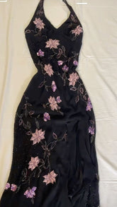 Elegant Halter Evening Gowns Long Prom Dress S7205