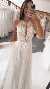 Tulle Lace Wedding Dresses Long Bridal Gown S7146