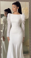 White Prom Dresses Long Evening Dresses Wedding Dress S7064