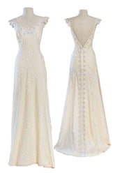 Vintage V Back Long Prom Dress Evening Gowns S6995