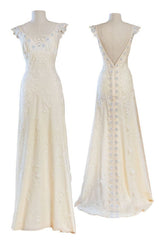 Vintage V Back Long Prom Dress Evening Gowns S6995