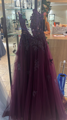 Dark Purple long Prom Dresses Evening Gown S3530
