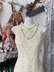 Apricot sleeveless fitted lace sexy mini dress, ball gown R6356