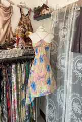 Pink floral print halter-neck fitted A-line mini skirt, prom dress R6318