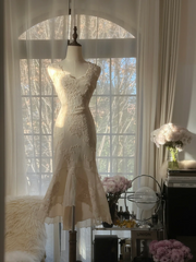 Apricot white sleeveless fitted waist bodycon long ball gown R7717