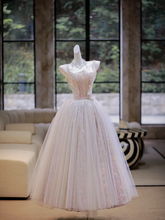 White suspender sequined waist slim fit puffy skirt long dress bridal dress R5807