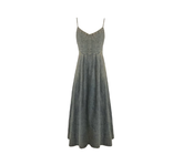 Retro distressed denim suspender dress 2025 new style temperament waist A-line long skirt R0165