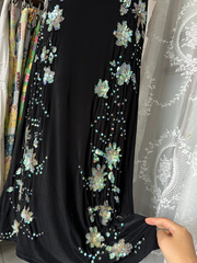Black tank top with sequined design, perfect for a prom dress R6369