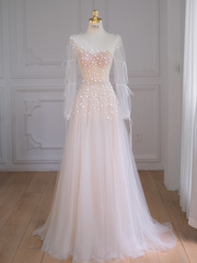 Pink gradient waist slim fantasy long dress ball gown bridal gown R5851