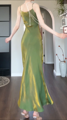 Green long prom dress birthday party dress S5935