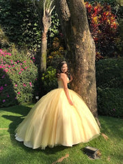 Yellow Ball Gown Prom Dresses Evening Gowns Formal Dress S2367