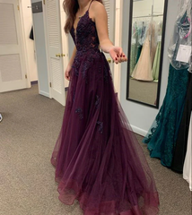 Dark Purple long Prom Dresses Evening Gown S3530
