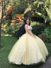 Yellow Ball Gown Prom Dresses Evening Gowns Formal Dress S2367