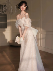 Off Shoulder Dress For Women Party Elegant Fashion Wedding Dress S5430