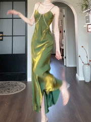 Green long prom dress birthday party dress S5935