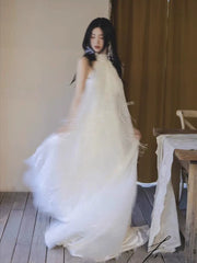 Wedding dress bride banquet halter neck dress S5872
