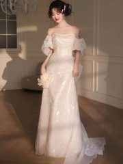 Off Shoulder Dress For Women Party Elegant Fashion Wedding Dress S5430