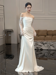 Off Shoulder Wedding Dress Elegant Fashion Dress S5432