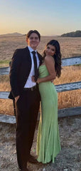 Spaghetti Straps Sparkly Long Prom Dresses Mermaid Prom Dress S5203