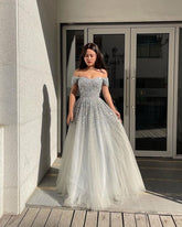 Gorgeous Off Shoulder Sequins Long Prom Dresses, Off Shoulder Formal Evening Dresses S5108