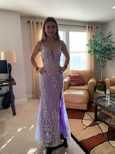 Long Purple Sequin Long Prom Dresses S5002