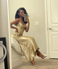 Simple Square Neck Long Prom Dresses Party Dress S5146
