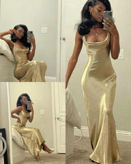 Simple Square Neck Long Prom Dresses Party Dress S5146