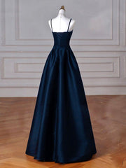 Simple A-Line Satin Long Prom Dress, Long Formal Dress S5275