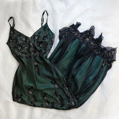 Sparkly A line Spaghetti Straps Dark Green Long Prom Dress S5241