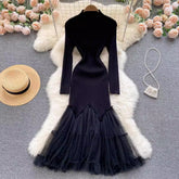 fairy dress knee-length knitted fishtail long skirt trendy S4547