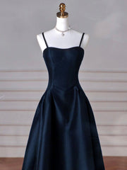 Simple A-Line Satin Long Prom Dress, Long Formal Dress S5275
