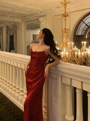 Sexy red high split side long evening prom dress S2601