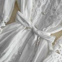 lantern long-sleeved A-line elegant dress long skirt S4042