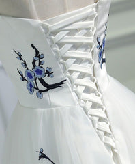Elegant White Prom Dresses, Tulle Long Formal Dress S3741