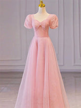 princess ball gown Square neck evening dress Floor length Short puffy sleeve formal dress S2648