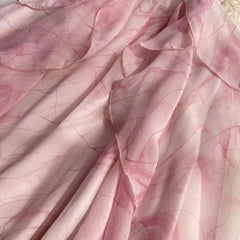 Floral Suspender Dress Women's A-Line Ruffled Long Skirt S4136