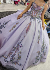 Light Purple Long Ball Gown Prom Formal Dresses S3836