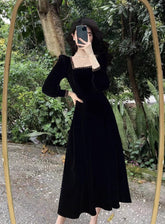 black dress for women new velvet long skirt S3456