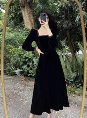 black dress for women new velvet long skirt S3456