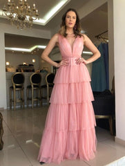 Long Prom Dresses Deep V Neck Formal Dresses for Women Evening Party Gwon S3866