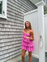 Chic Spaghetti Strap Summer Homecoming Dresses S2715