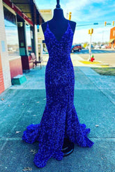 Straps Mermaid Seqins Long Prom Dress S3645