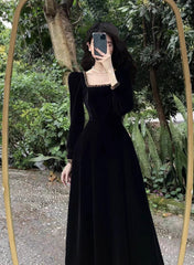 black dress for women new velvet long skirt S3456