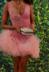 Pink Short Prom Dress,mini Prom Dress,fashion Homecomig Dress,sexy Party Dress S3765