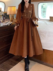 Plus size design long skirt French dress S3457