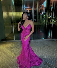 Sexy Mermaid Deep V Neck Prom Evening Dresses ,Evening Party Dresses S3610