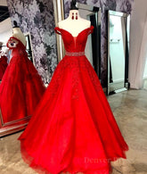v neck tulle lace long prom dress, tulle evening dress S3878
