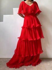 Red prom dress, formal dresses, Red party dress S2863