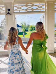 Blue And White Sexy Prom Dress, Long Evening Dress Prom Dresses S770