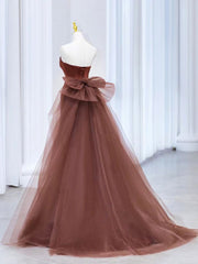 Mermaid Tulle Satin Long Prom Dress, Mermaid Evening Dress S3352